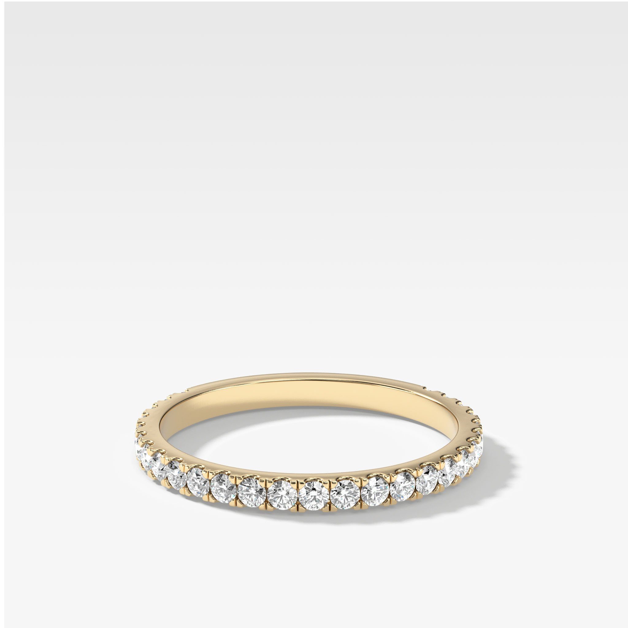 0.25 TCW Round Shaped Half Eternity Lab Grown Diamond Wedding Band